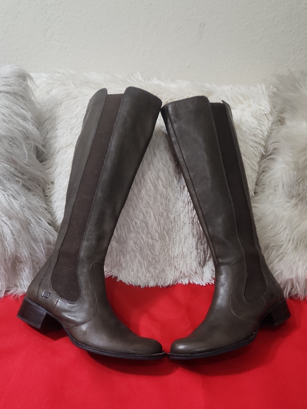 Born Valentina Knee-High Leather Riding Boots - Dark Brown